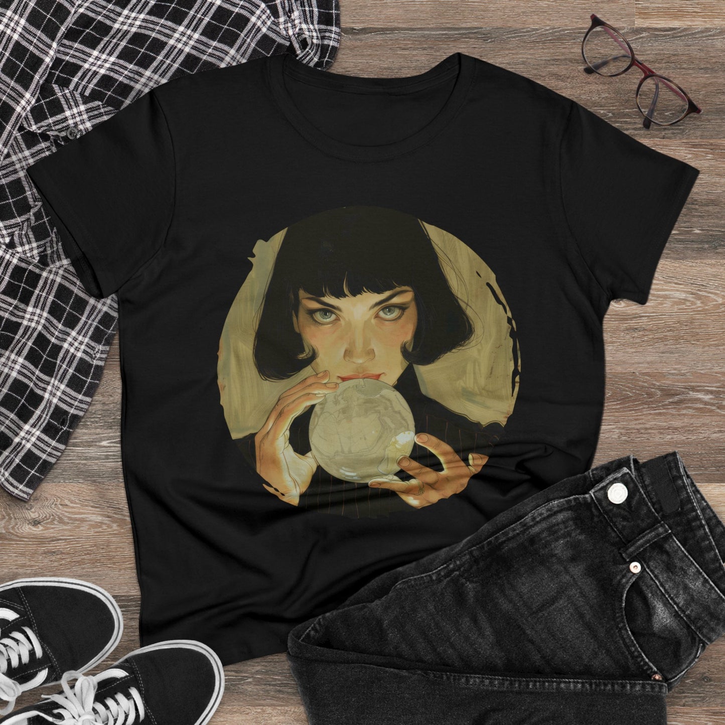 Crystal Ball - Mysticism - Women's Midweight Cotton Tee