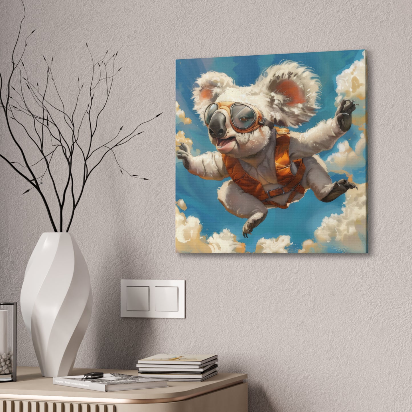 Koala Freefall - Canvas Stretched, 0.75"