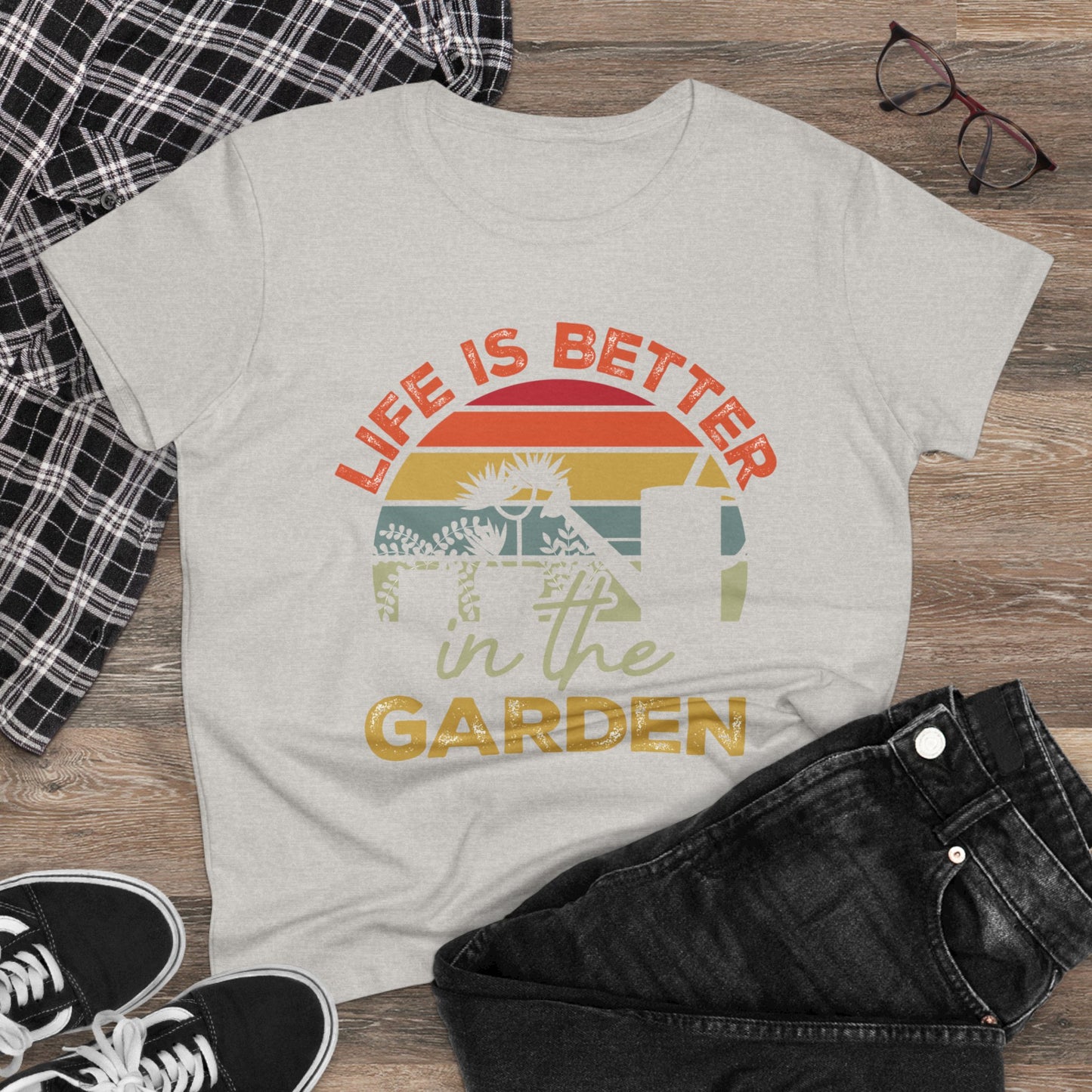 Life Is Better In the Garden - Gardening - Women's Midweight Cotton Tee