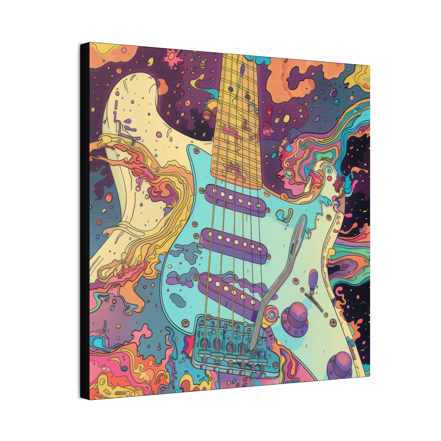 Trippy Guitar - Canvas Stretched, 0.75"