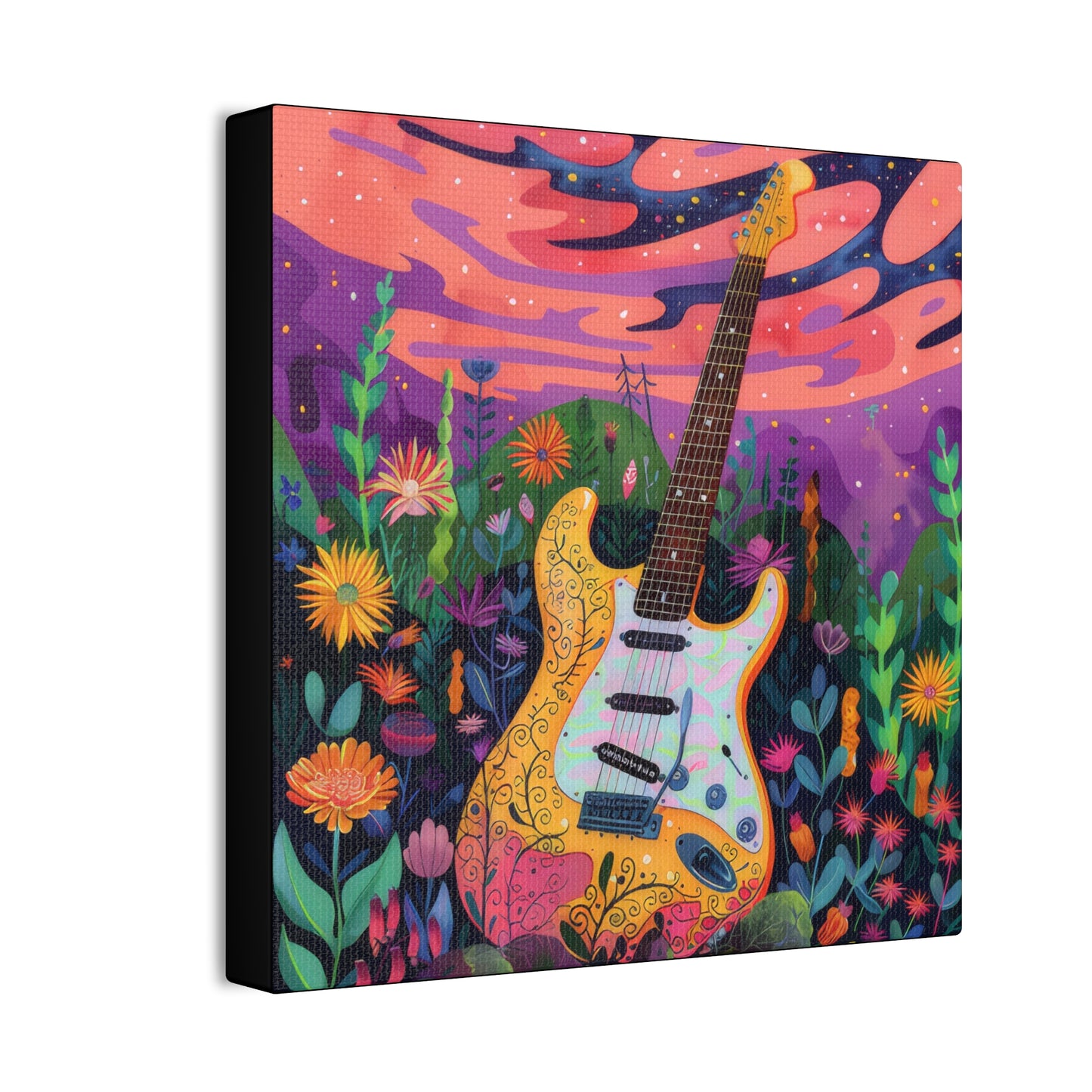 60's Guitar Poster - Canvas Stretched, 0.75"