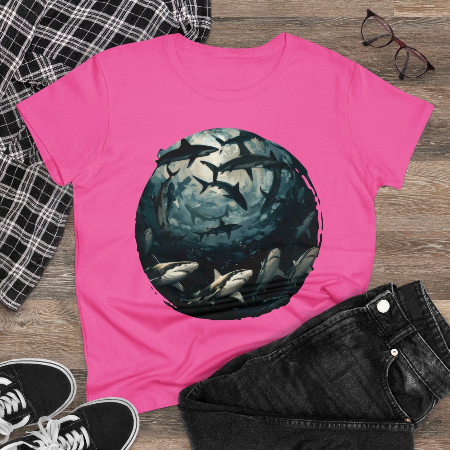 Sharks - Women's Midweight Cotton Tee