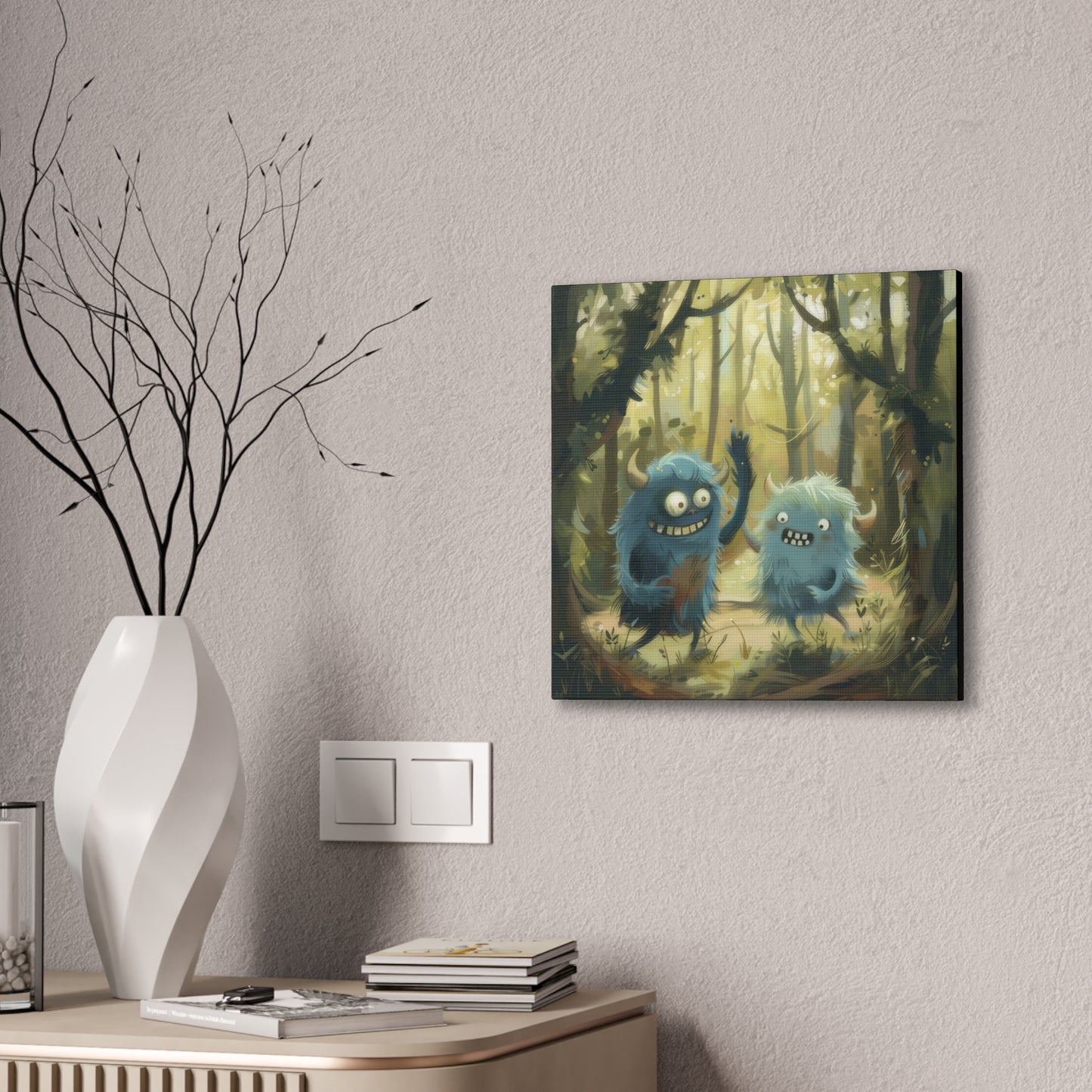 Happy Monsters - Canvas Stretched, 0.75"