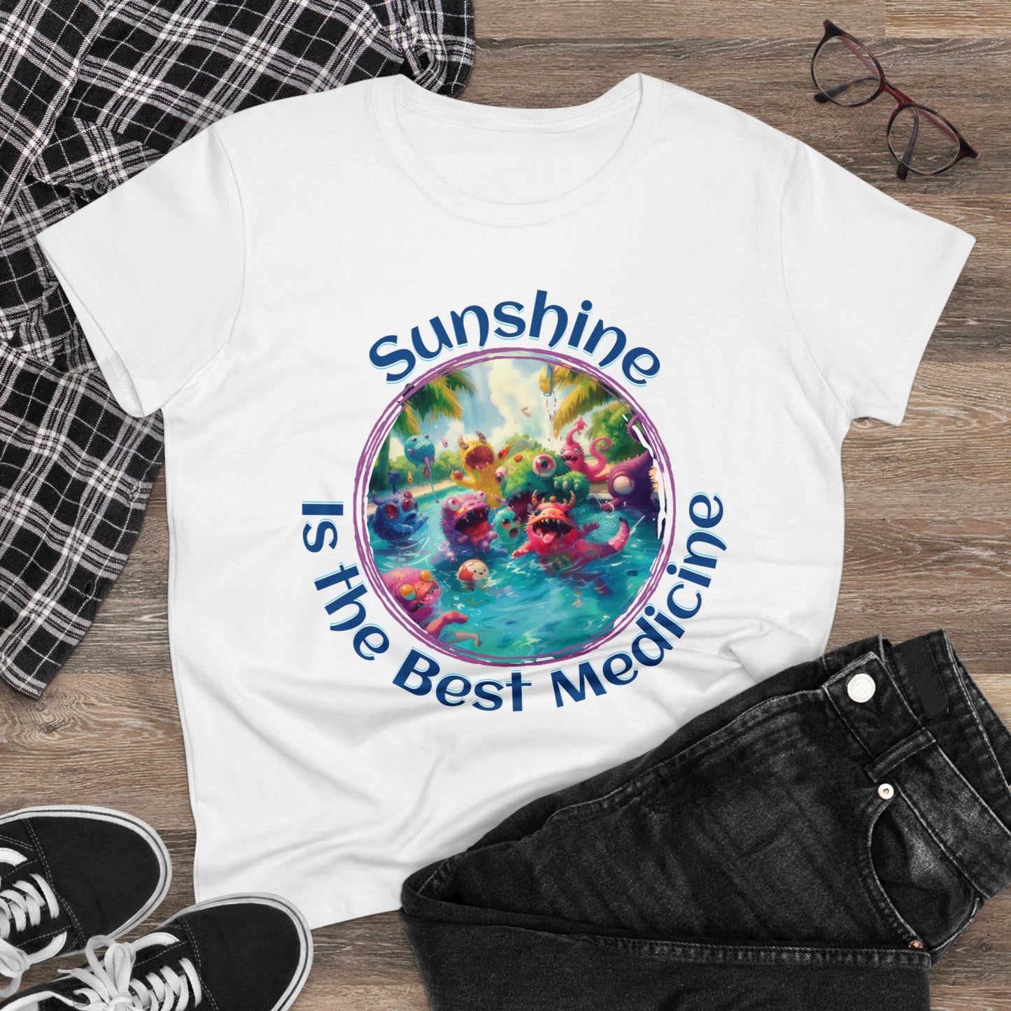 Sunshine is the Best Medicine - Women's Midweight Cotton Tee