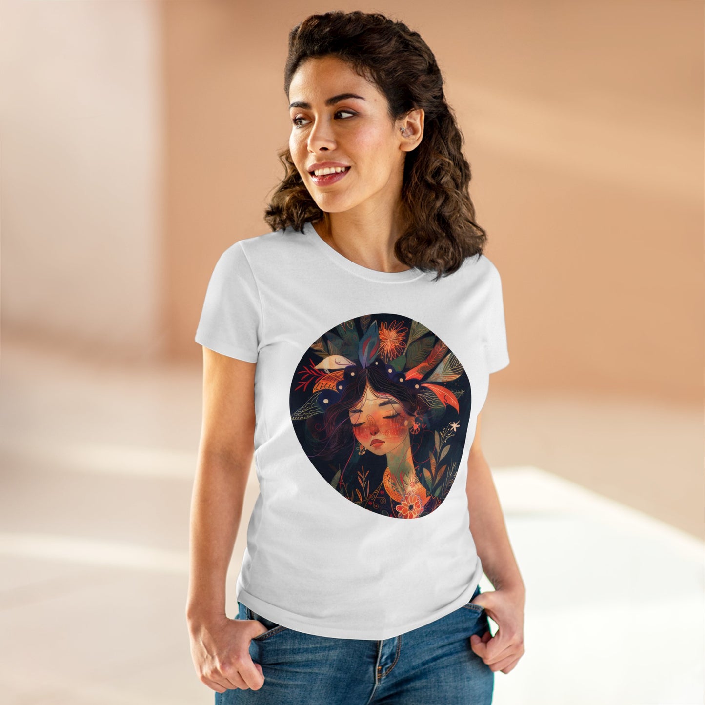 Flower Girl - Flowers - Women's Midweight Cotton Tee