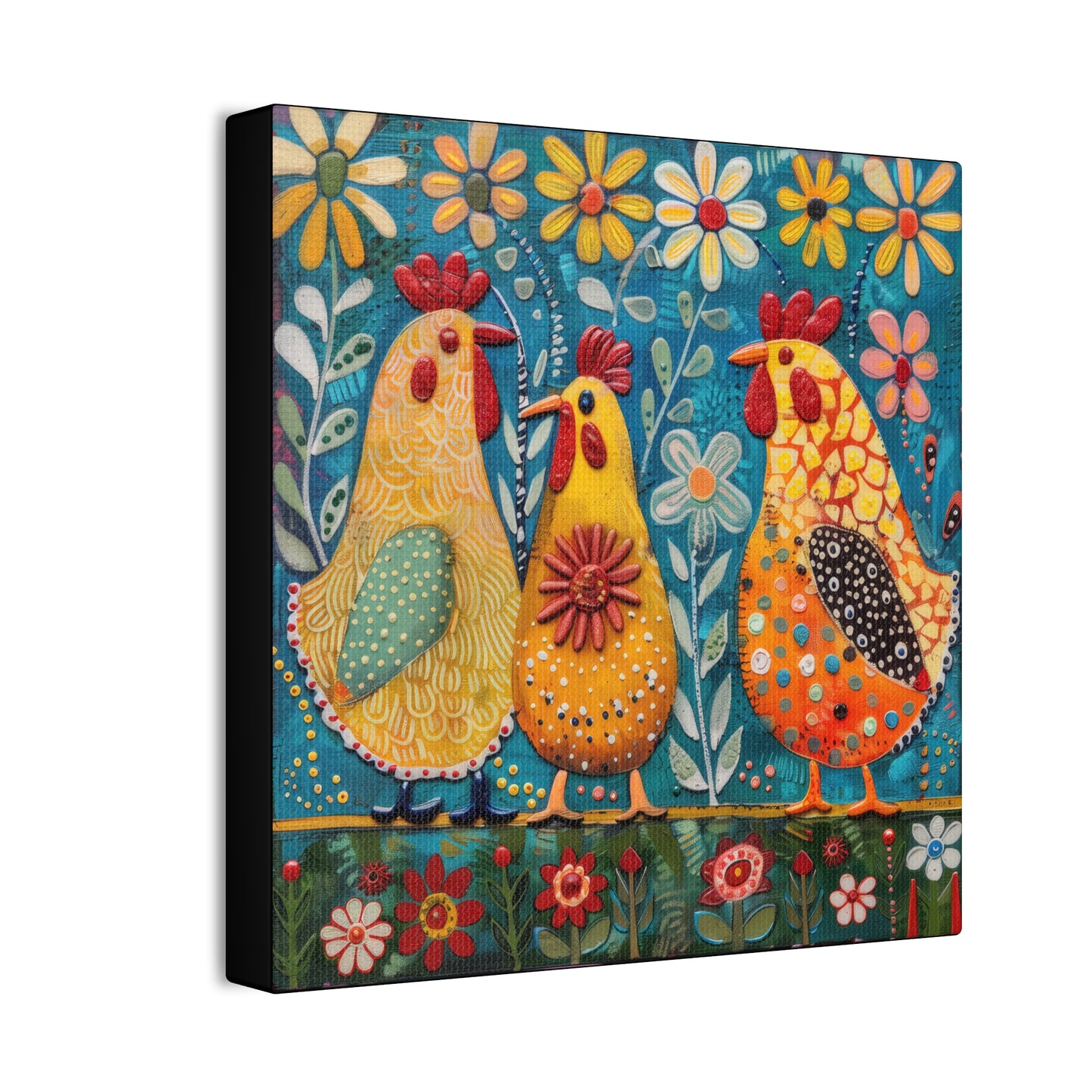 Chickens - Canvas Stretched, 0.75" - Canvas Stretched, 0.75"