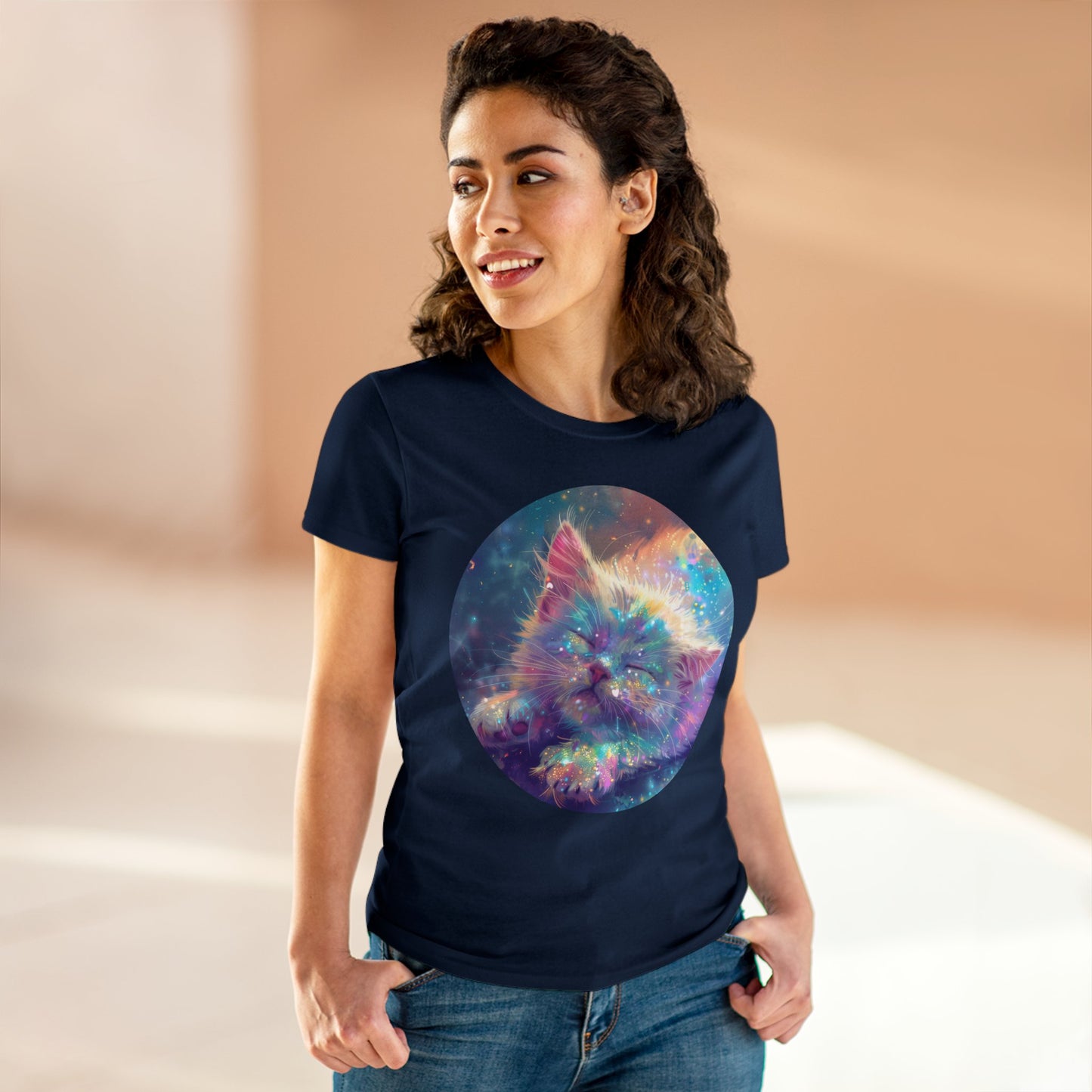 Sparkle Kitty - Women's Midweight Cotton Tee