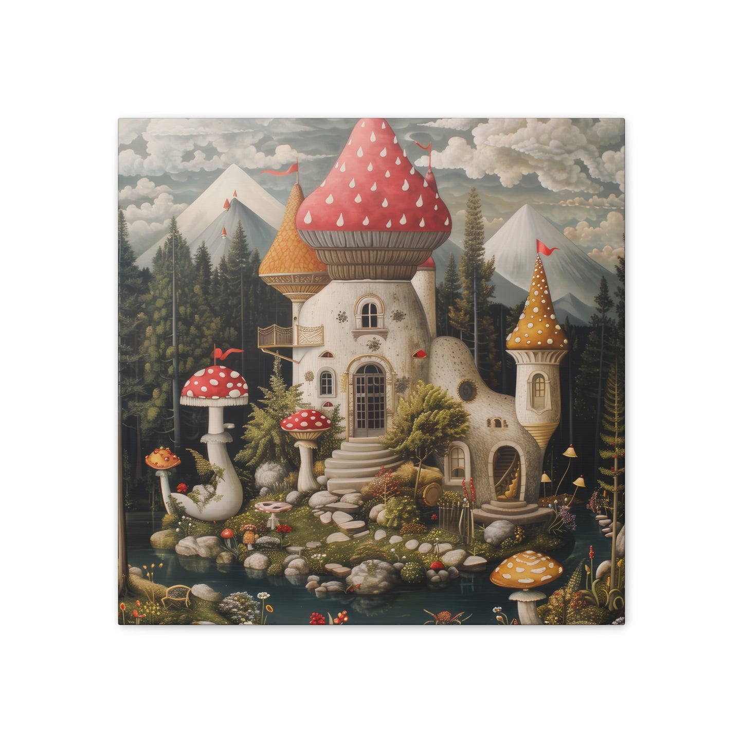 Mushroom House - Canvas Stretched, 0.75"