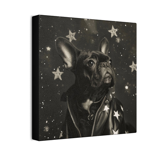 Star Dog Leather Jacket - Canvas Stretched, 0.75"