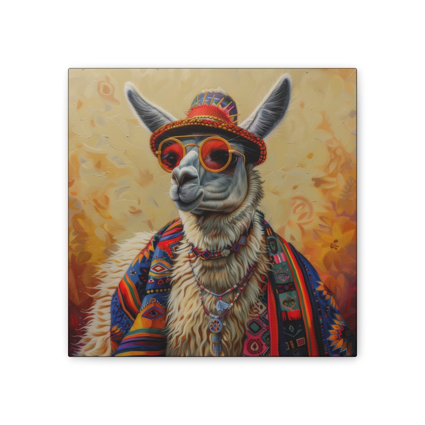 Llama - Canvas Stretched, 0.75"