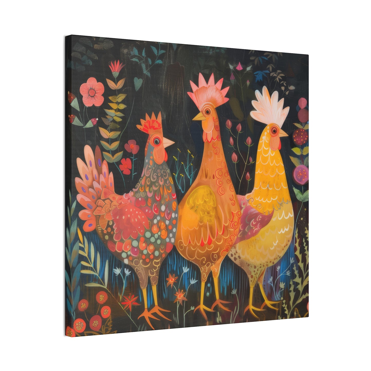 Chickens - Canvas Stretched, 0.75" - Canvas Stretched, 0.75"