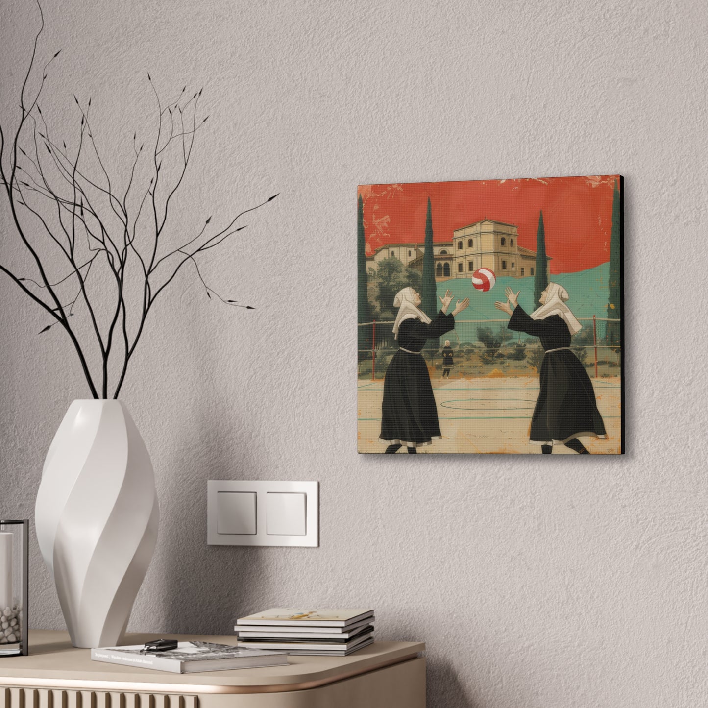 Nuns Volleyball - Canvas Stretched, 0.75"