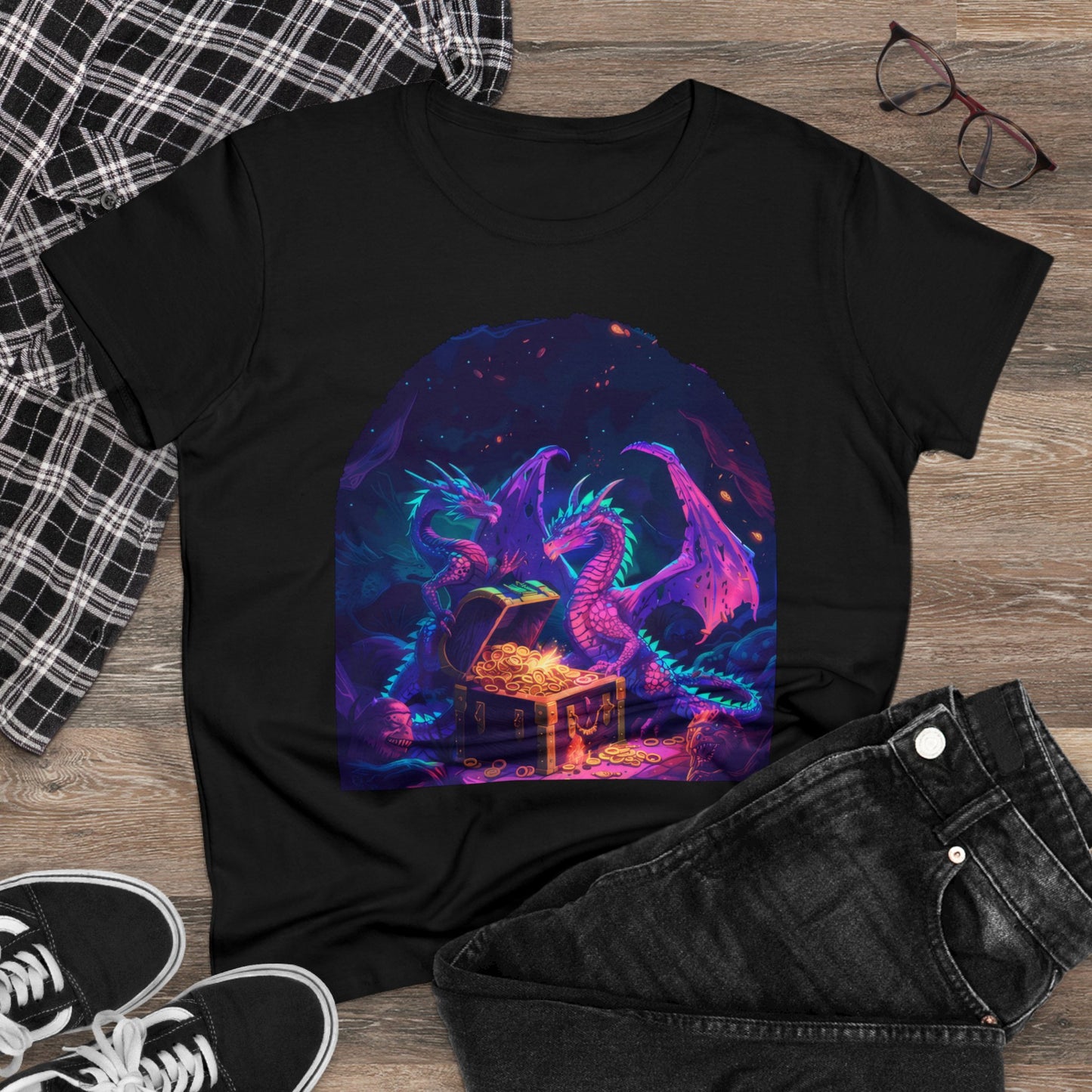 Dragons and Loot - Fantasy - Women's Midweight Cotton Tee