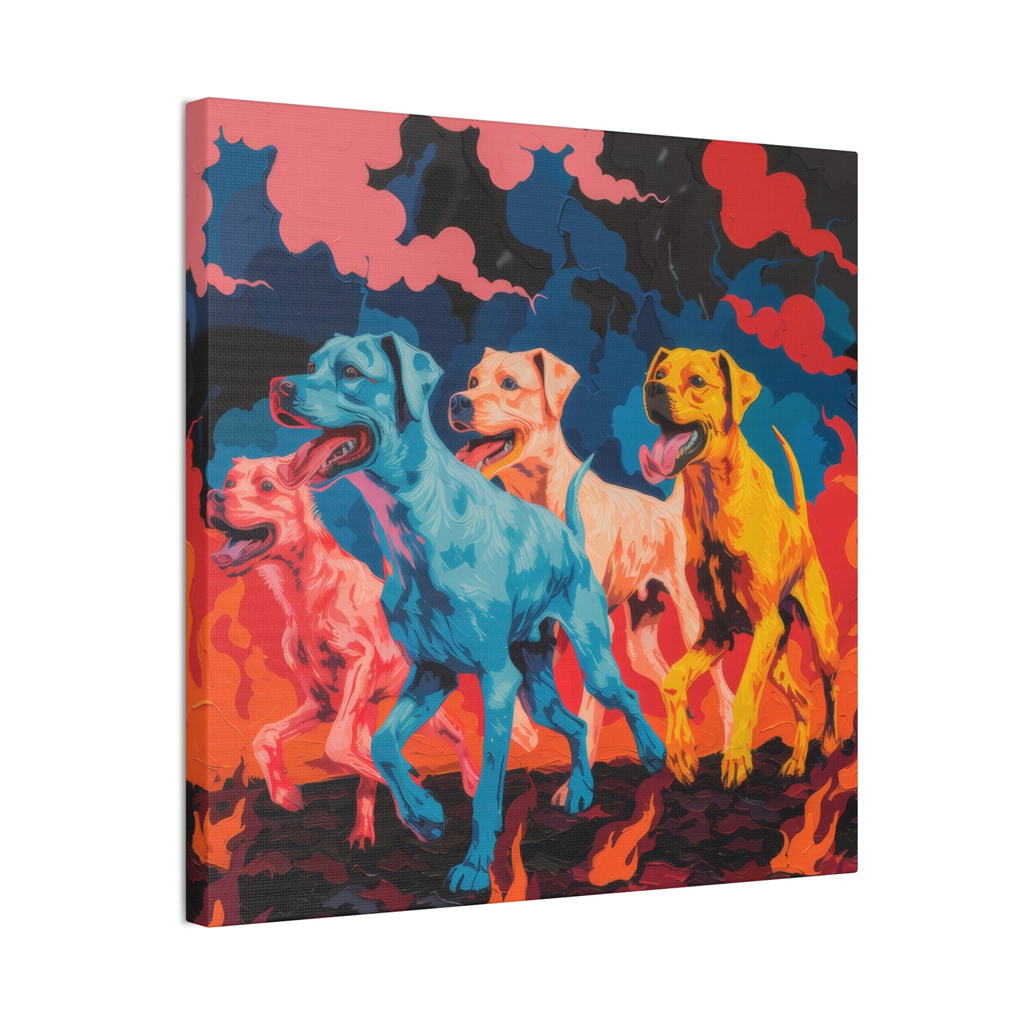 Dogs on the March - Canvas Stretched, 0.75"