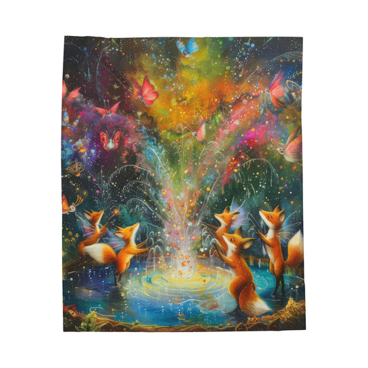 Fox Fairies - Velveteen Plush Blanket