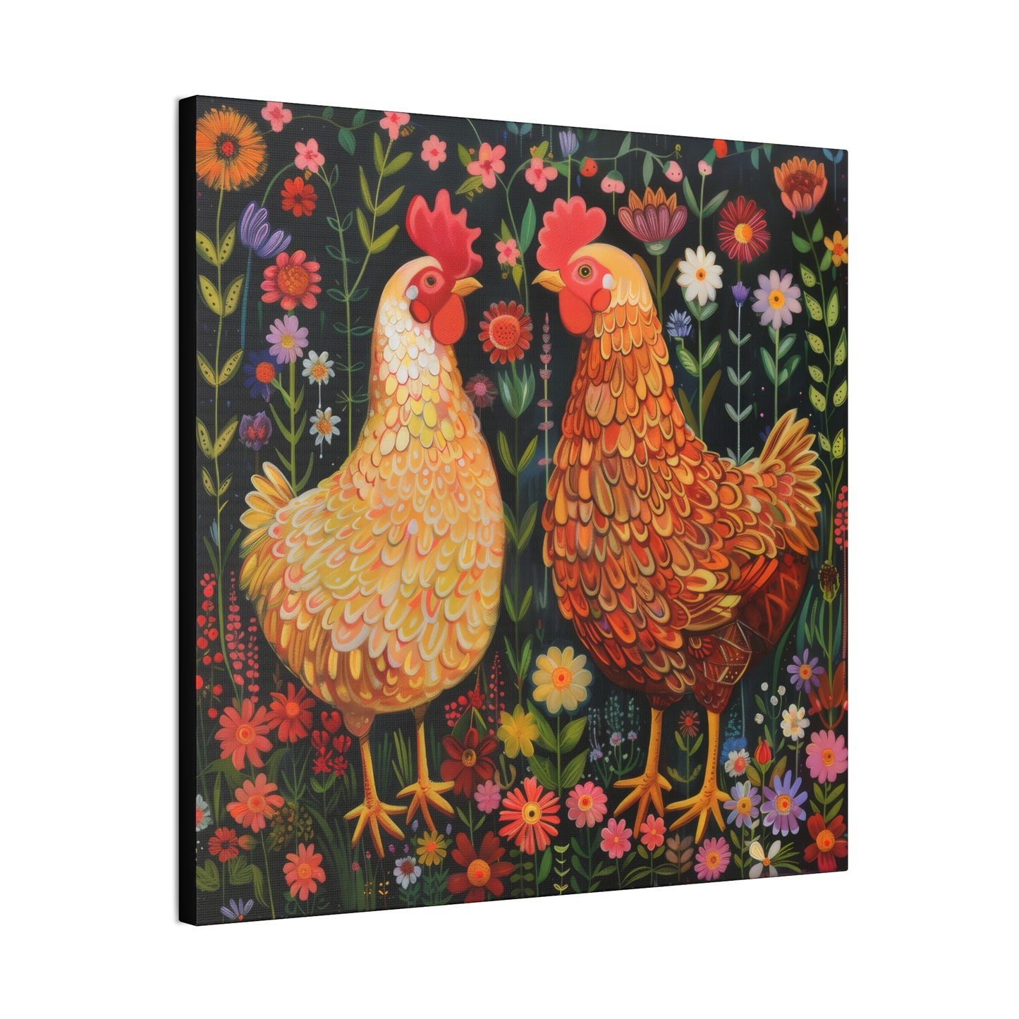 Chickens - Canvas Stretched, 0.75" - Canvas Stretched, 0.75"