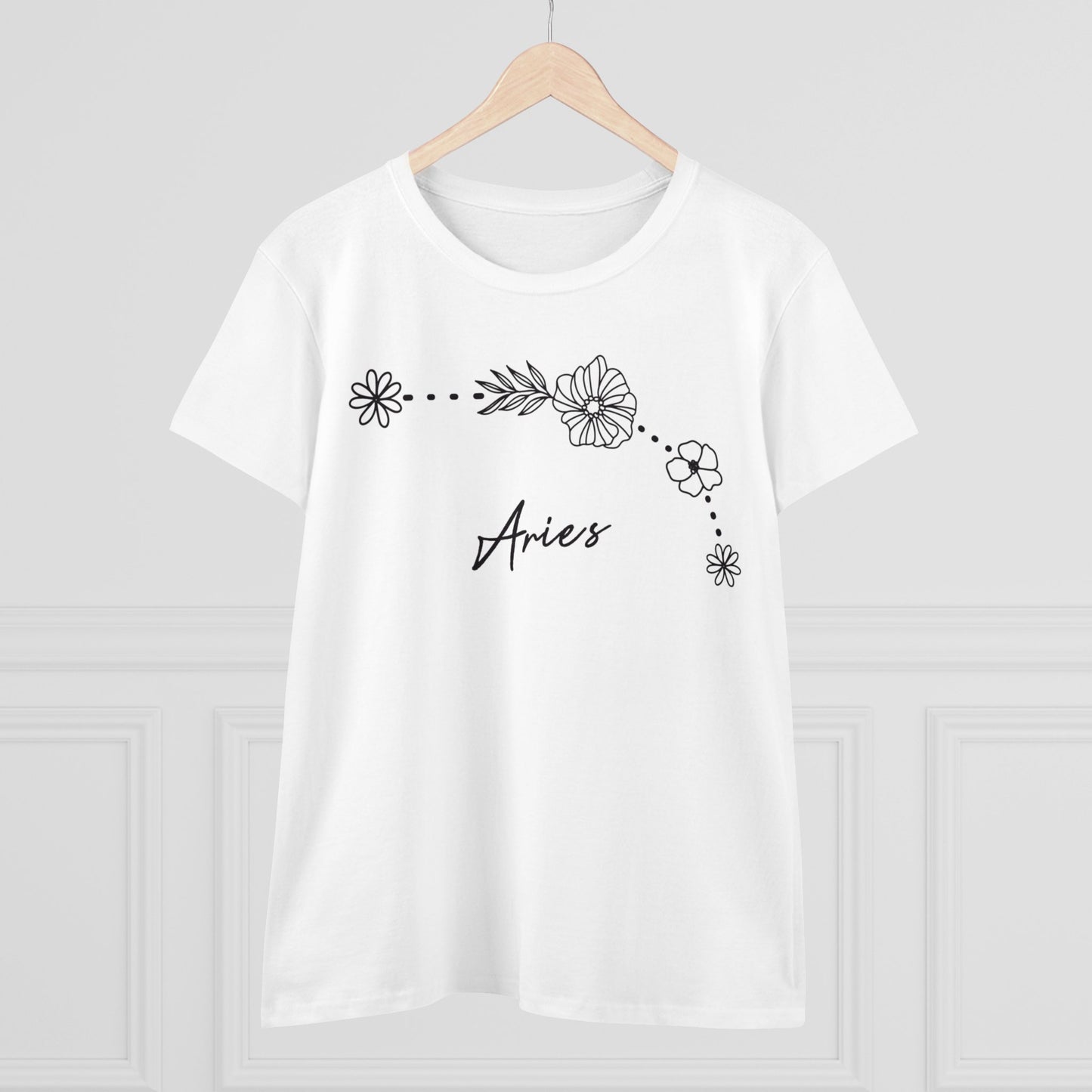 Flower Constellation - Aries - Astrology - Women's Midweight Cotton Tee