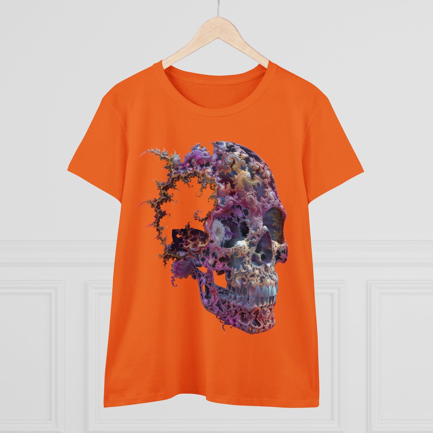 Fractal Skull - Women's Midweight Cotton Tee