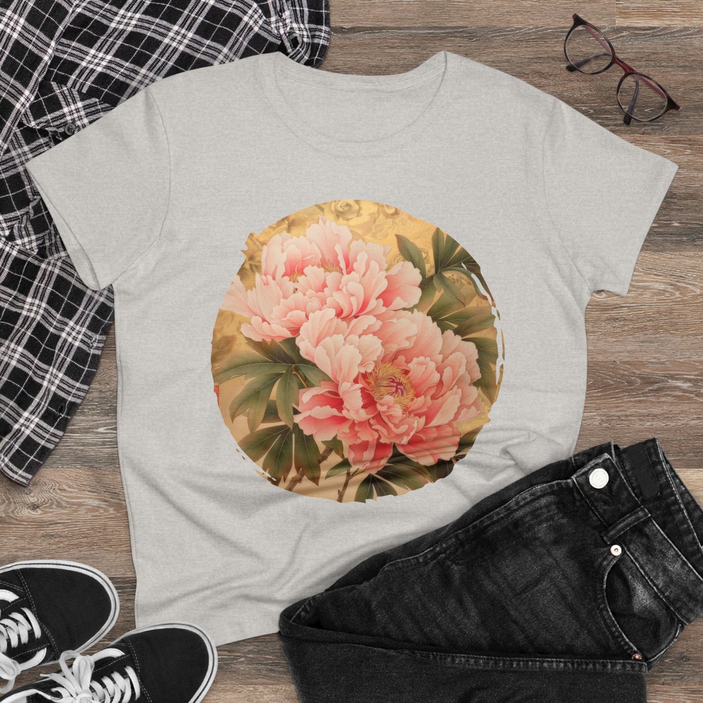 Peony - Flower - Women's Midweight Cotton Tee