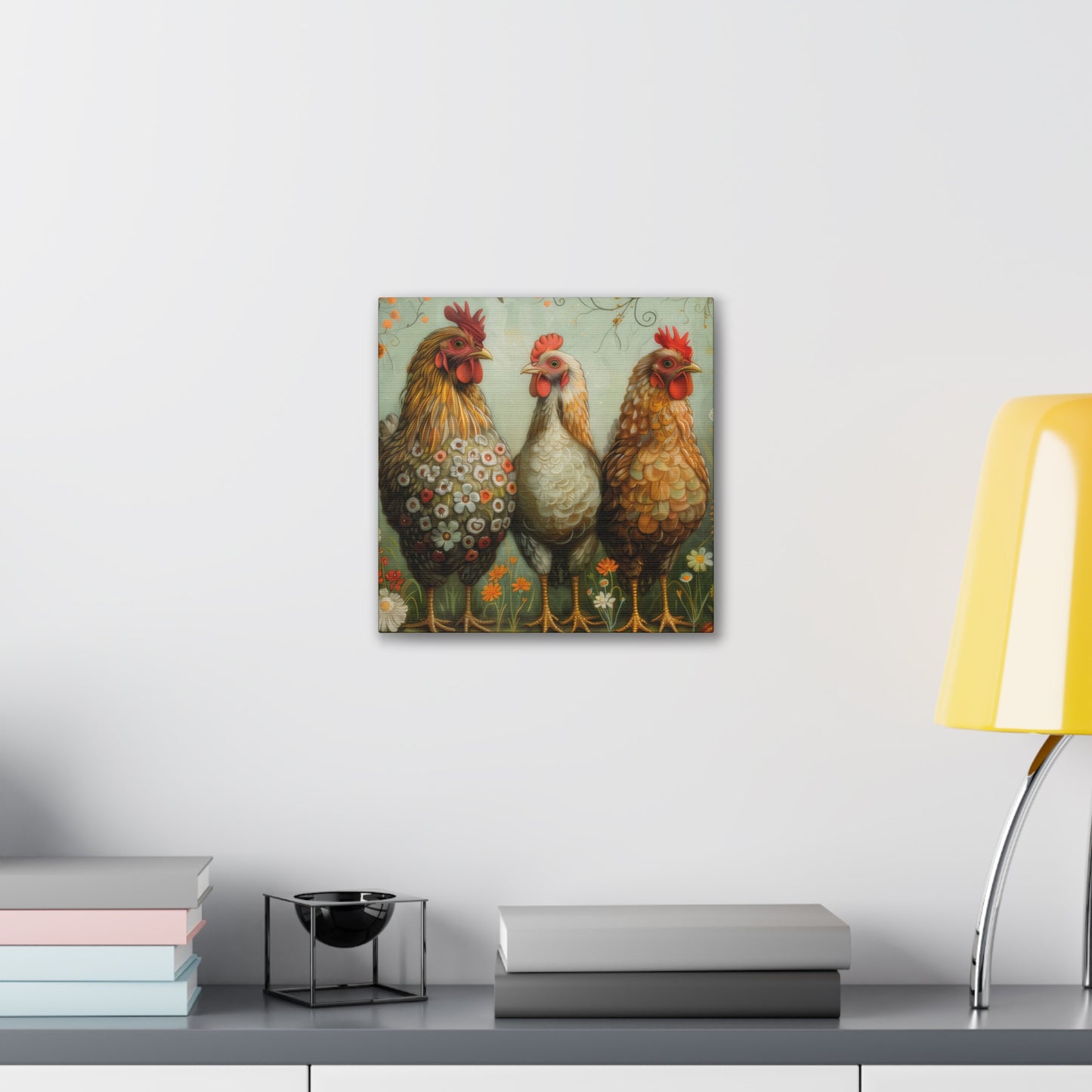 Chickens - Canvas Stretched, 0.75" - Canvas Stretched, 0.75"