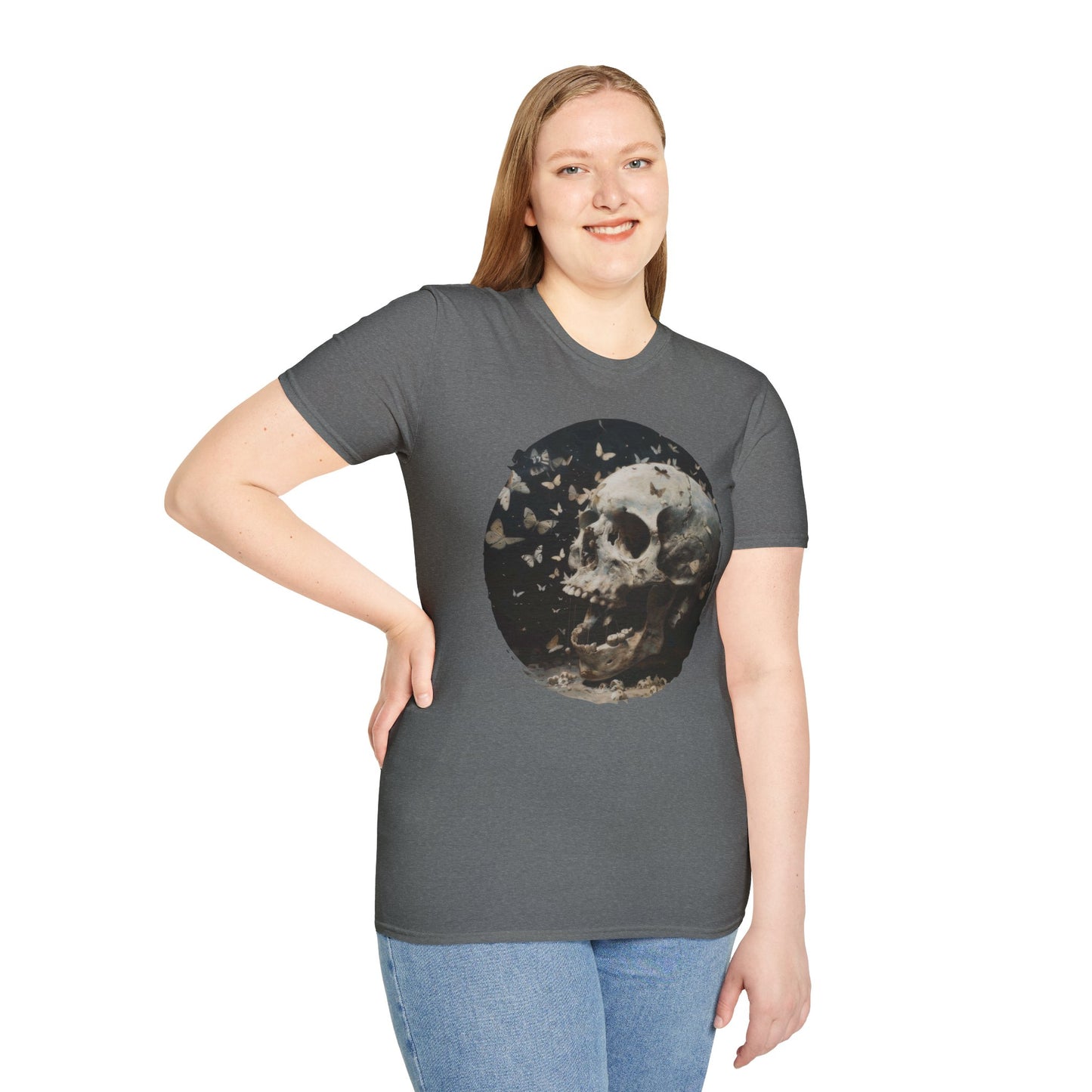 Skulls and Butterflies - Unisex Softstyle T-Shirt