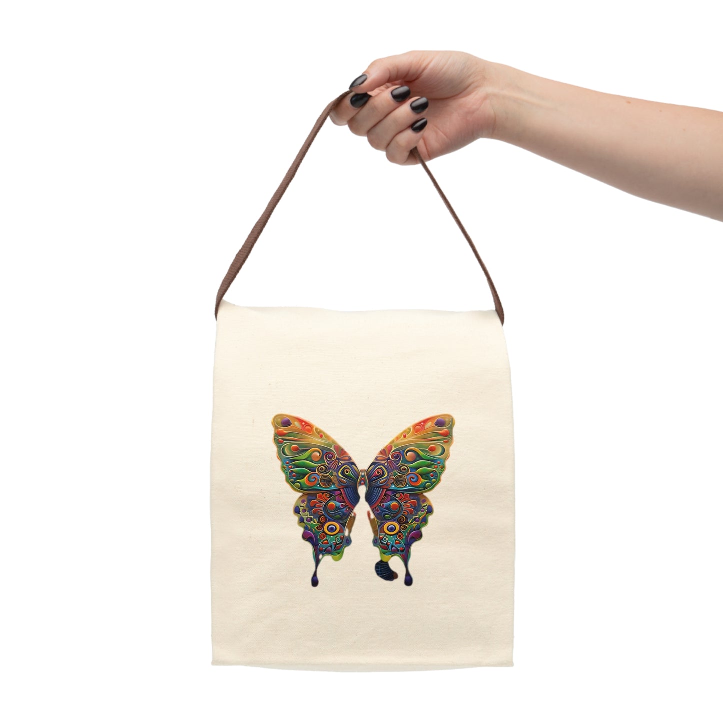 Butterfly - Canvas Lunch Bag With Strap