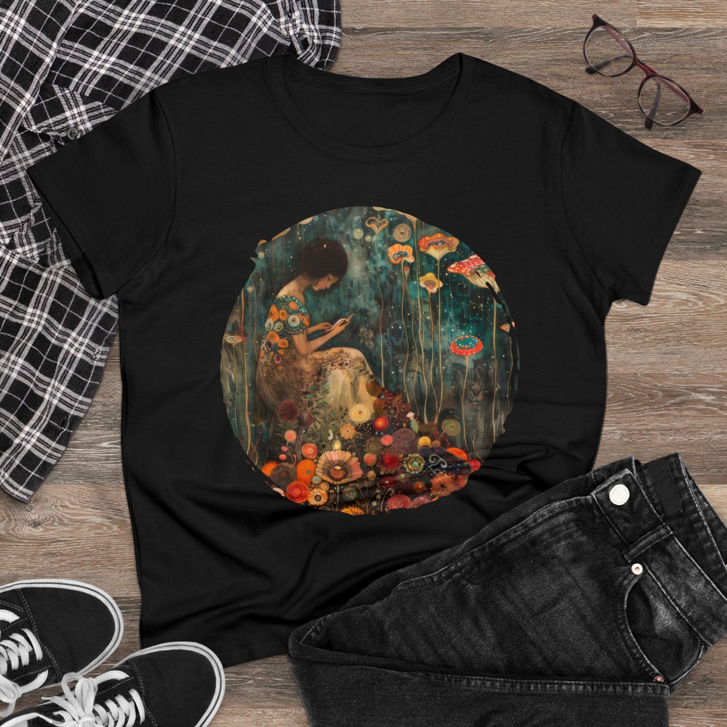 Mushroom Girl - Women's Midweight Cotton Tee