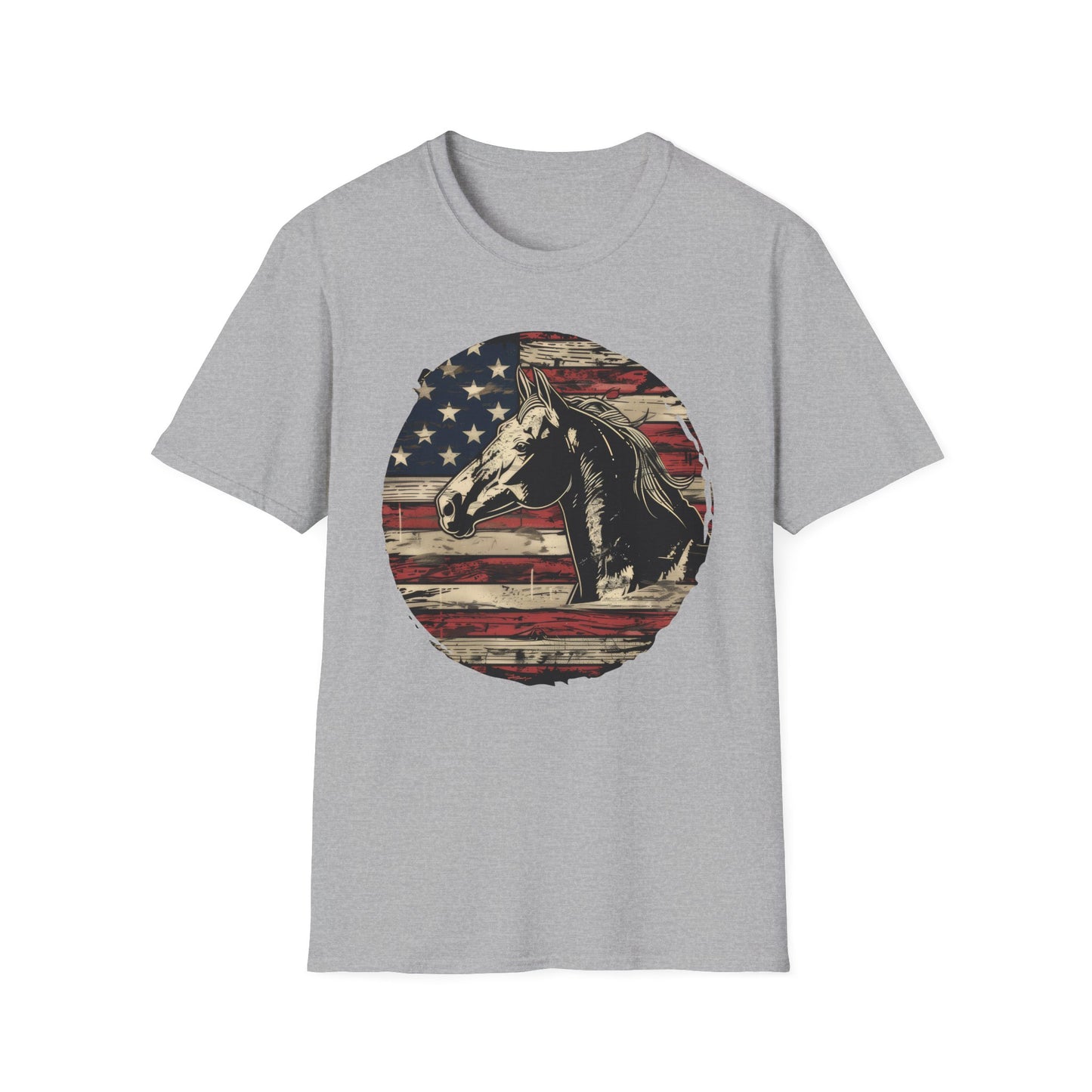 Horse and Flag - Unisex Softstyle T-Shirt