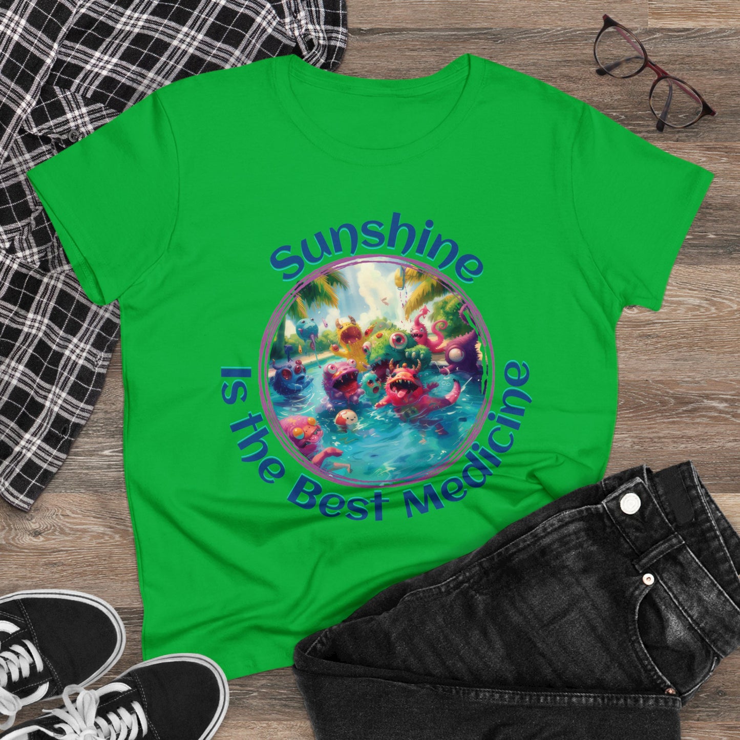 Sunshine is the Best Medicine - Women's Midweight Cotton Tee