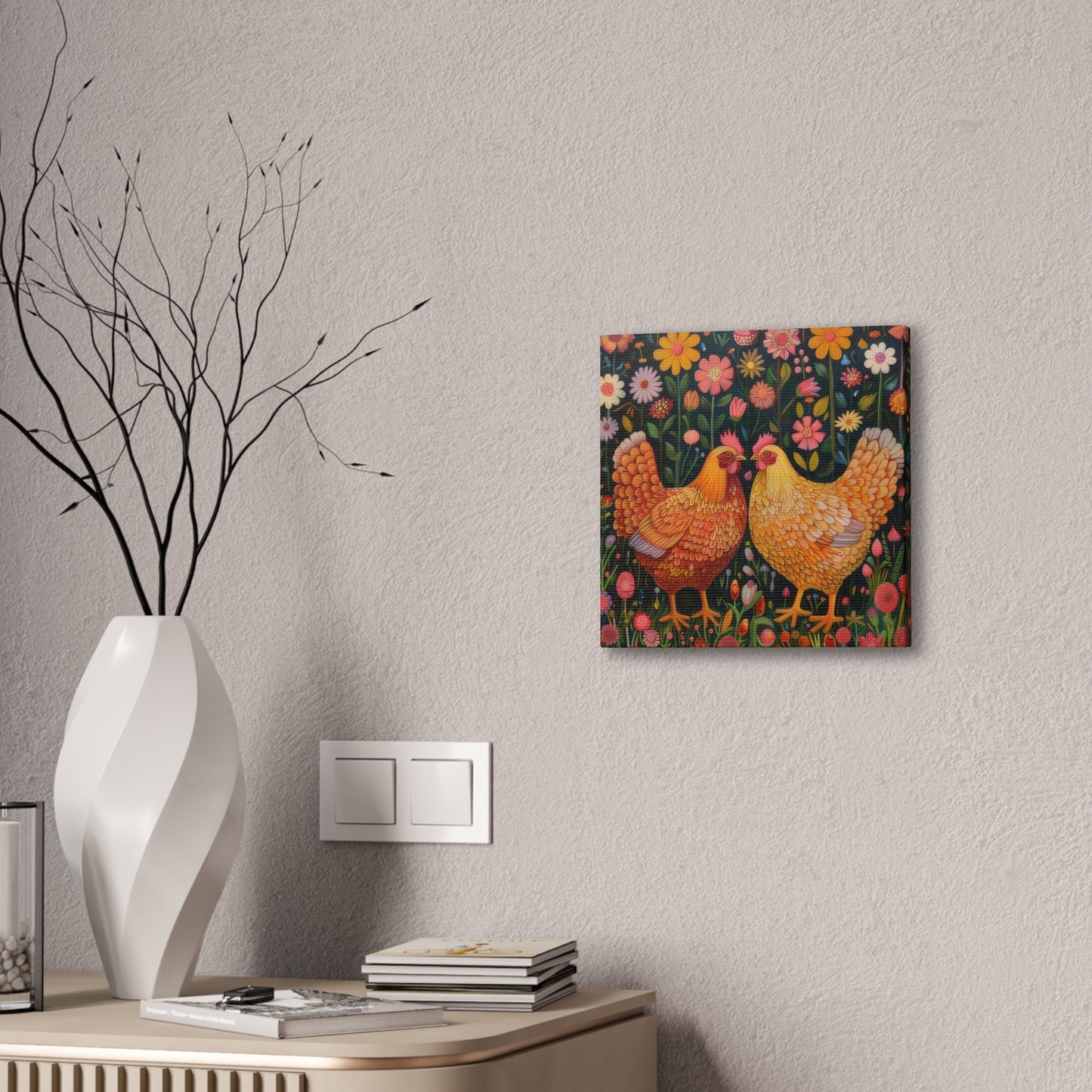 Chickens - Canvas Stretched, 0.75" - Canvas Stretched, 0.75"