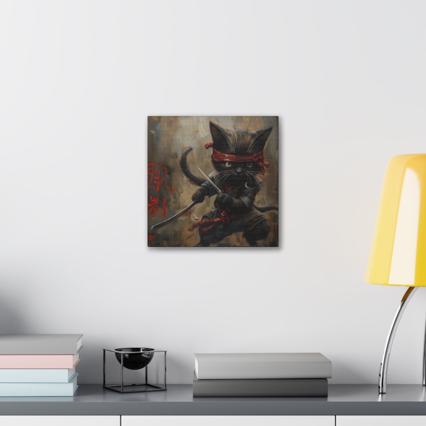 Ninja Kitty - Canvas Stretched, 0.75"