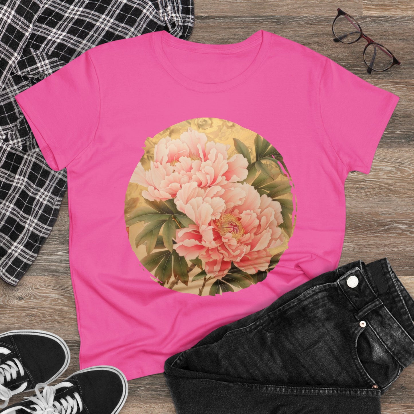 Peony - Flower - Women's Midweight Cotton Tee