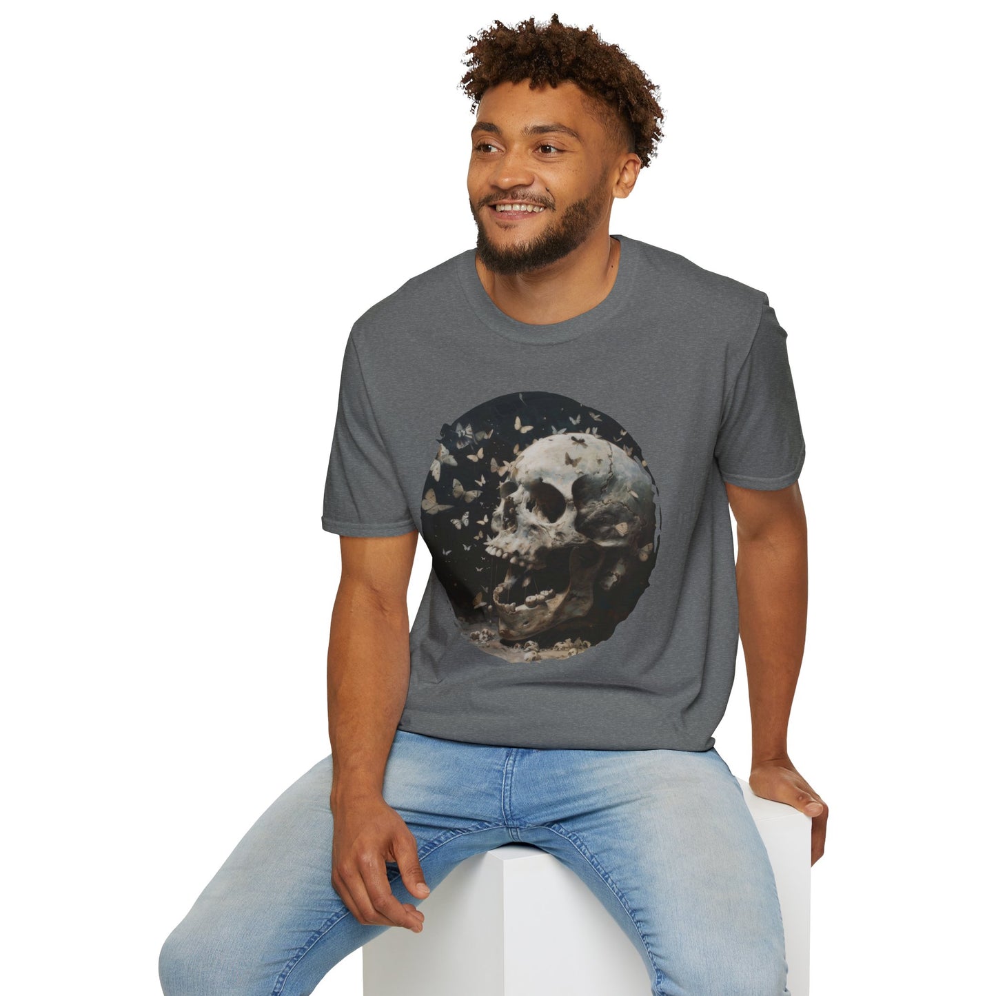 Skulls and Butterflies - Unisex Softstyle T-Shirt