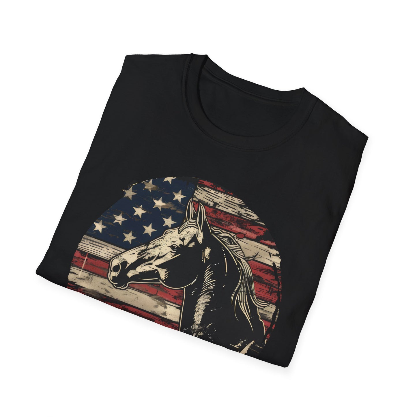 Horse and Flag - Unisex Softstyle T-Shirt