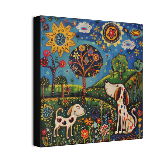 Spring Dogs - Canvas Stretched, 0.75"