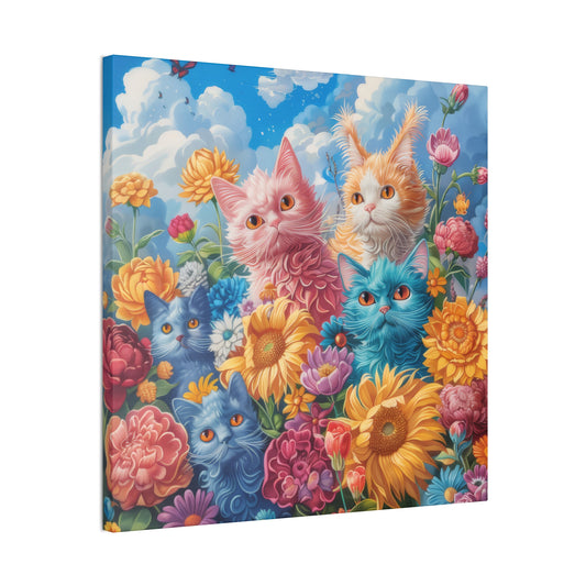 Cats and Flowers - Canvas Stretched, 0.75"