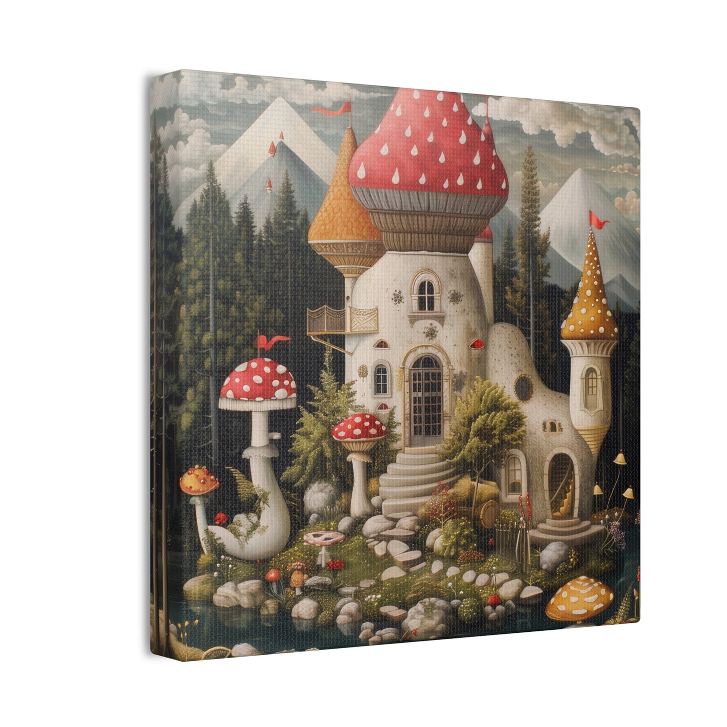 Mushroom House - Canvas Stretched, 0.75"