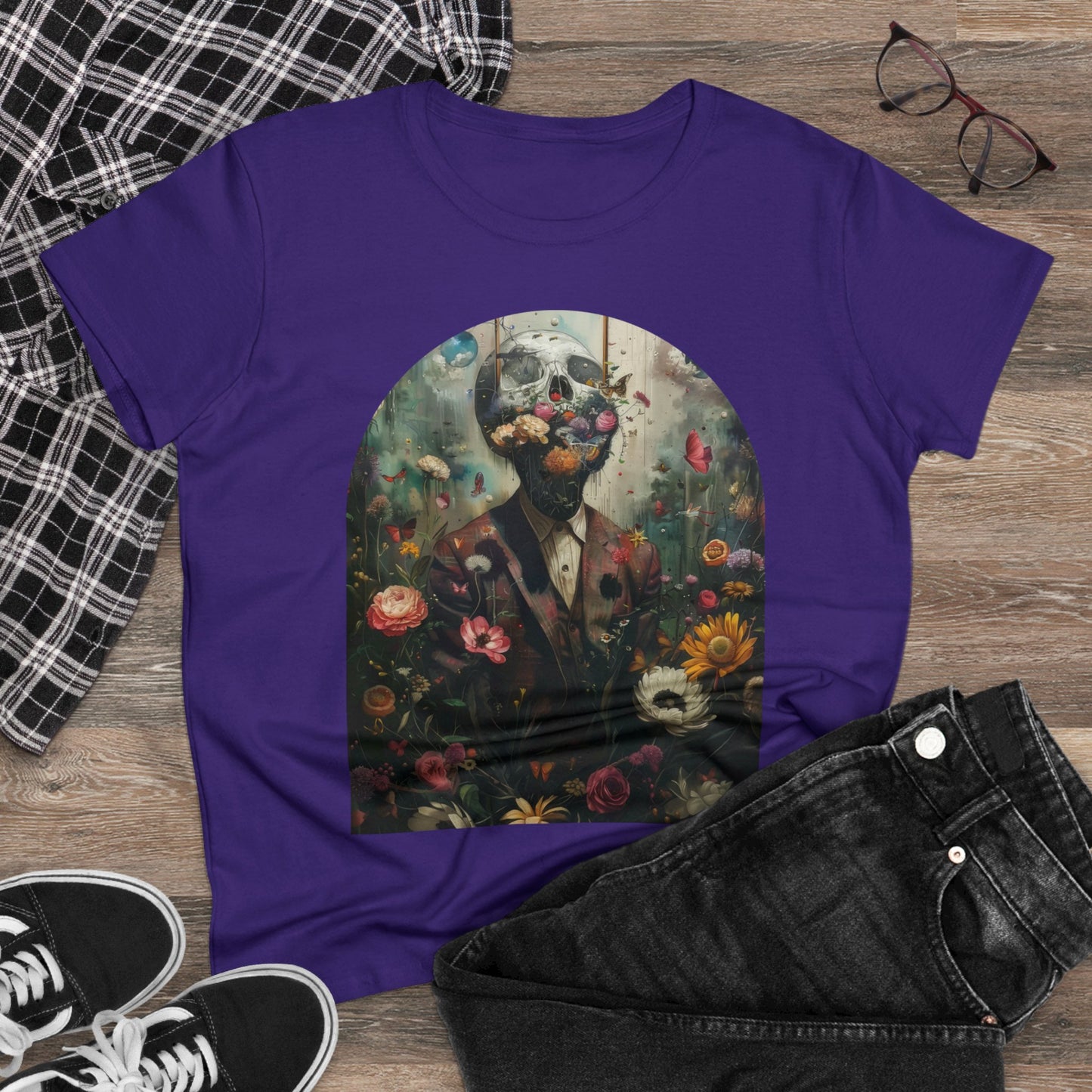 Flowers on My Mind - Women's Midweight Cotton Tee