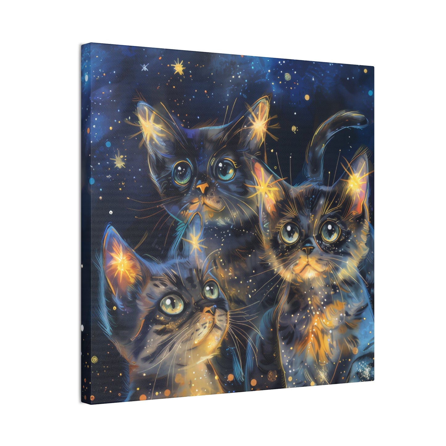 Sparkly Kitties - Canvas Stretched, 0.75"