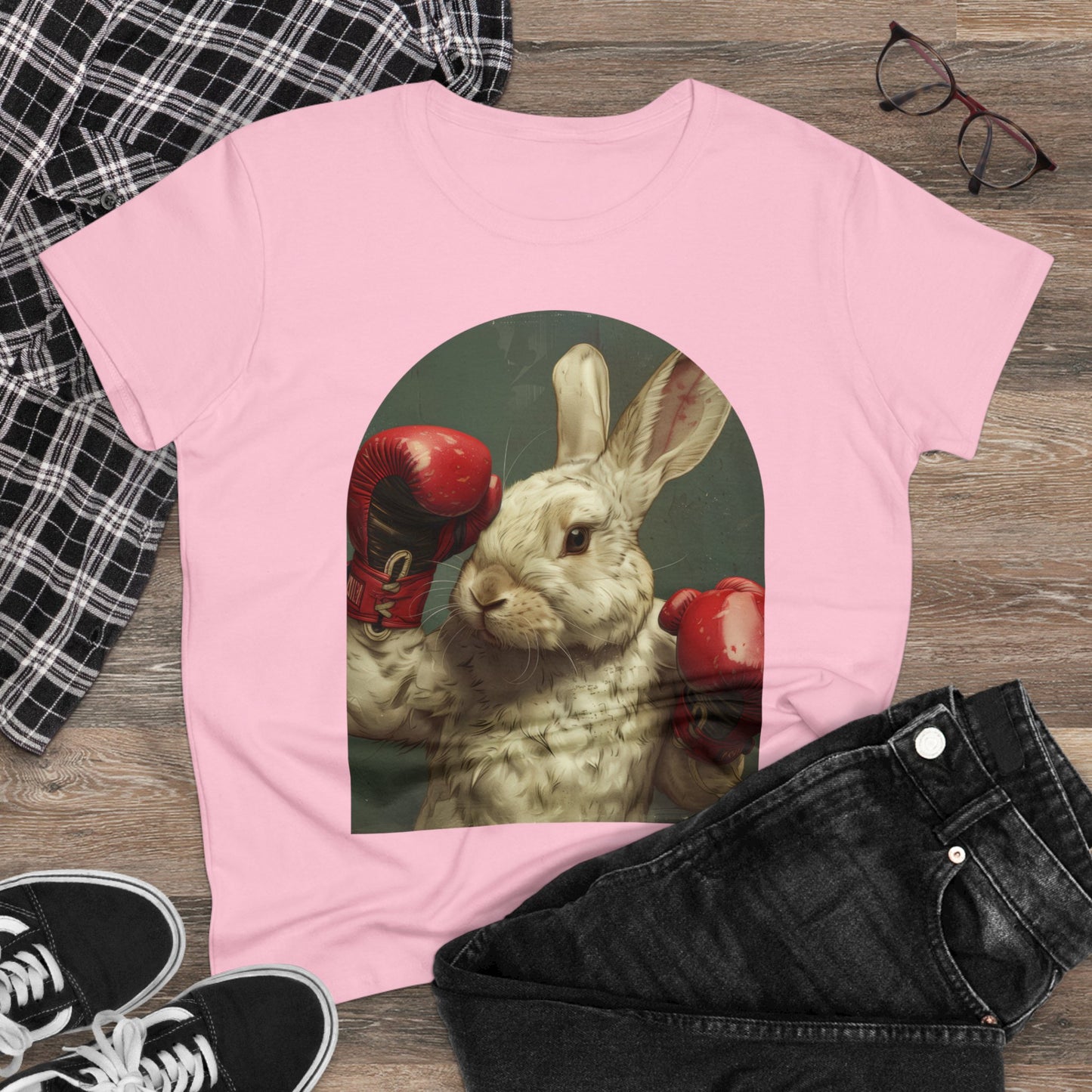 Boxing Rabbit - Women's Midweight Cotton Tee