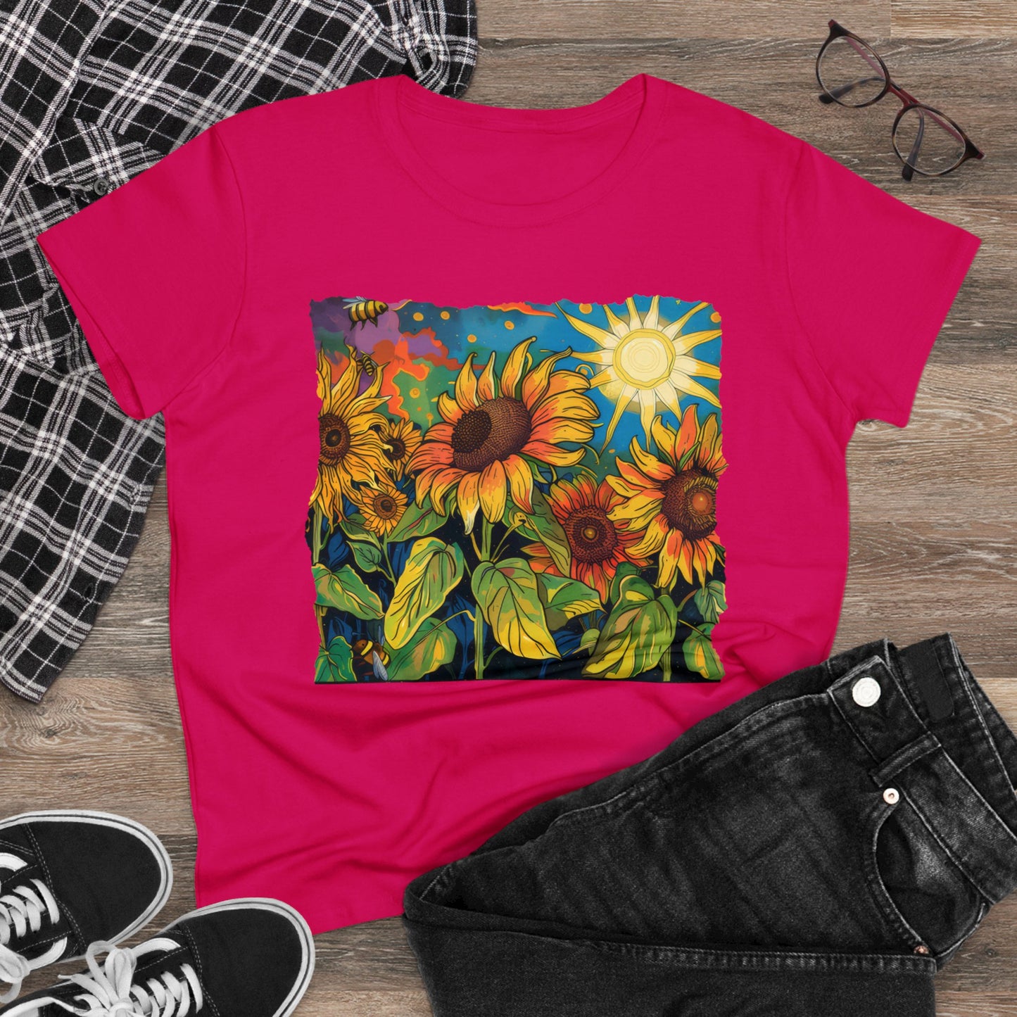 Sunflowers - Women's Midweight Cotton Tee