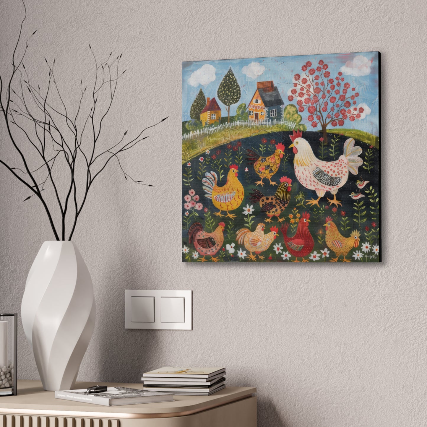 Chickens - Canvas Stretched, 0.75" - Canvas Stretched, 0.75"