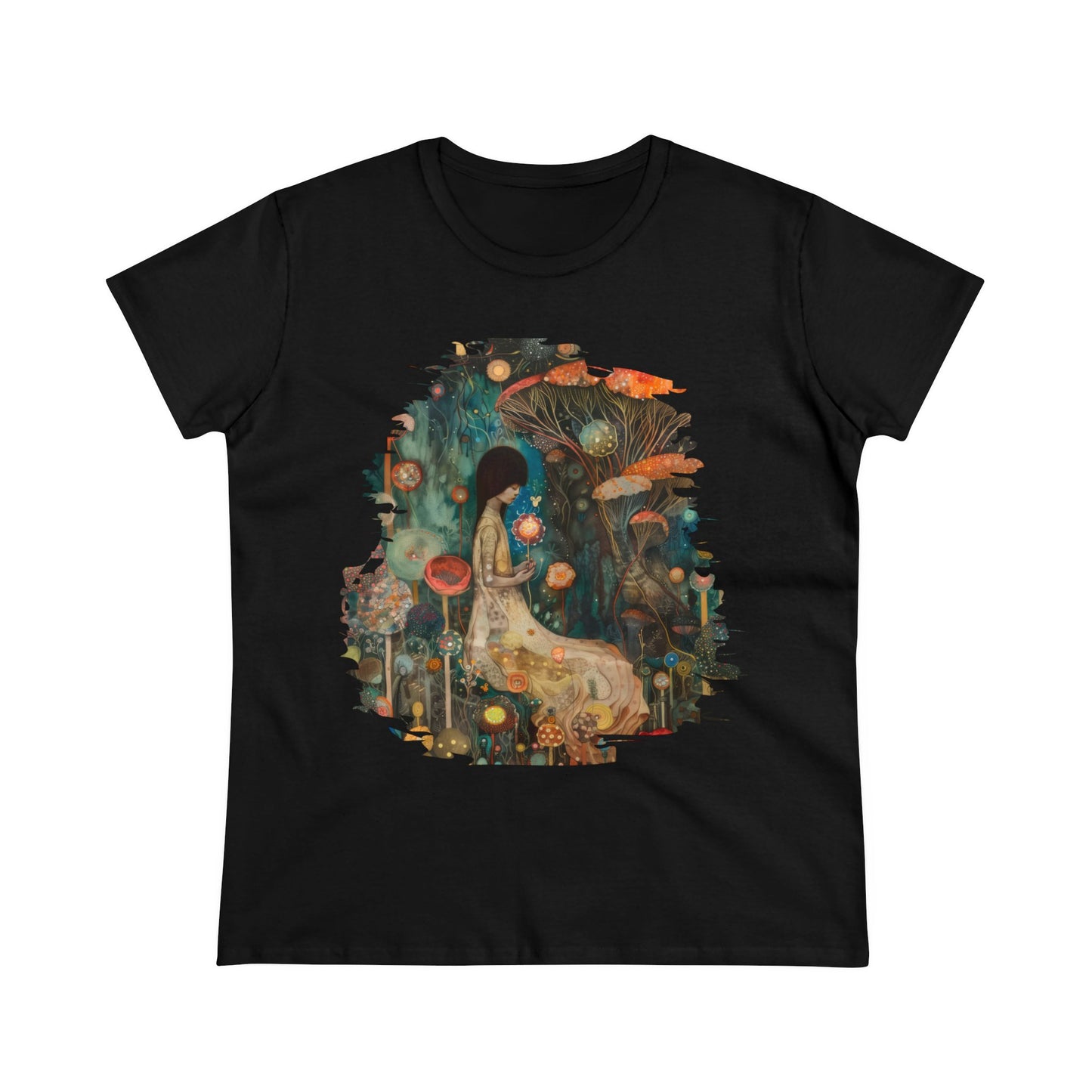 Mushroom Girl - Women's Midweight Cotton Tee