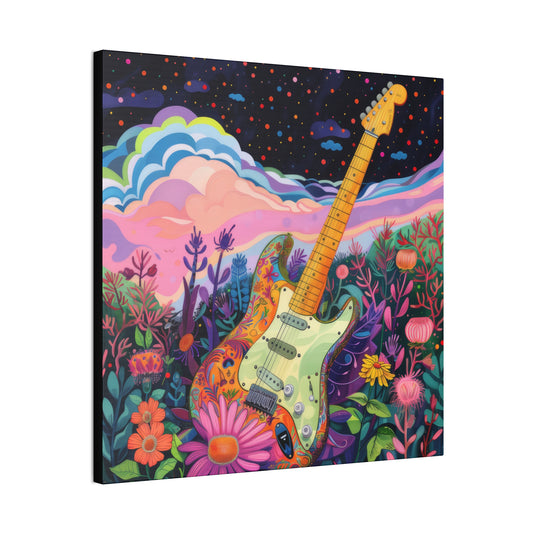 Retro Guitar Poster - Canvas Stretched, 0.75"