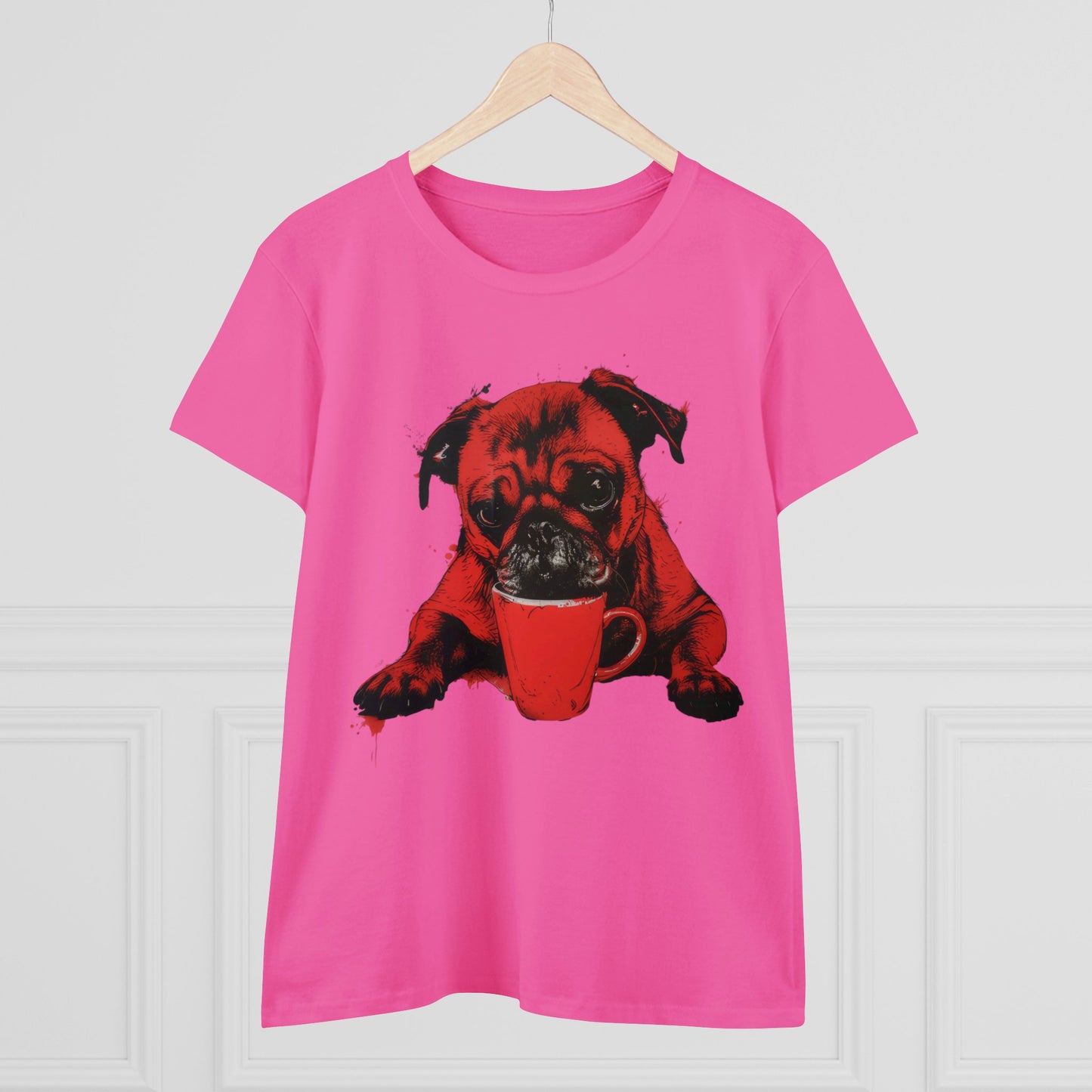 Dog Likes Coffee - Women's Midweight Cotton Tee