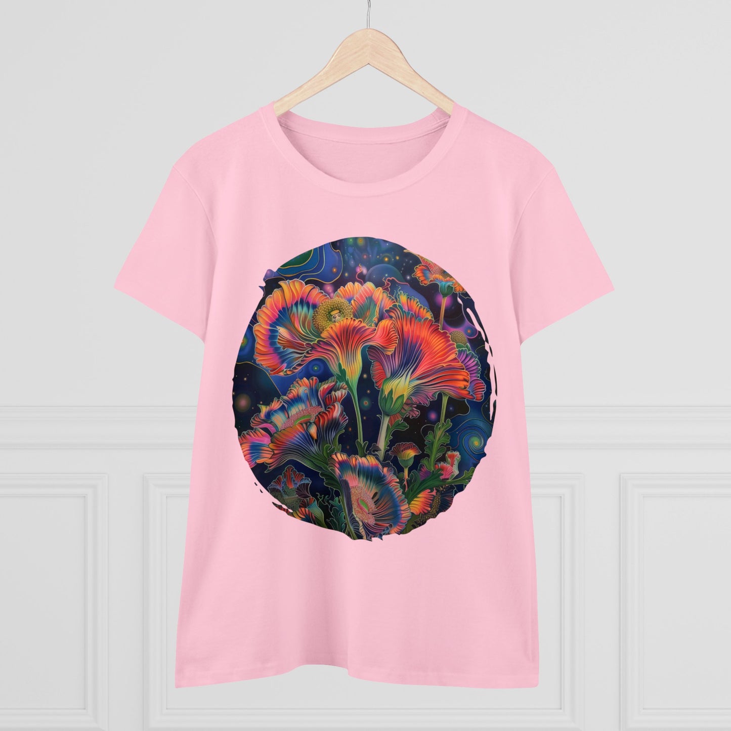 Pastel Flowers - Women's Midweight Cotton Tee