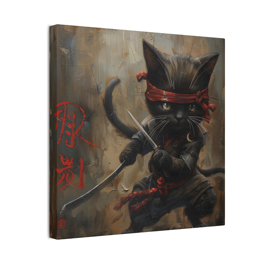 Ninja Kitty - Canvas Stretched, 0.75"