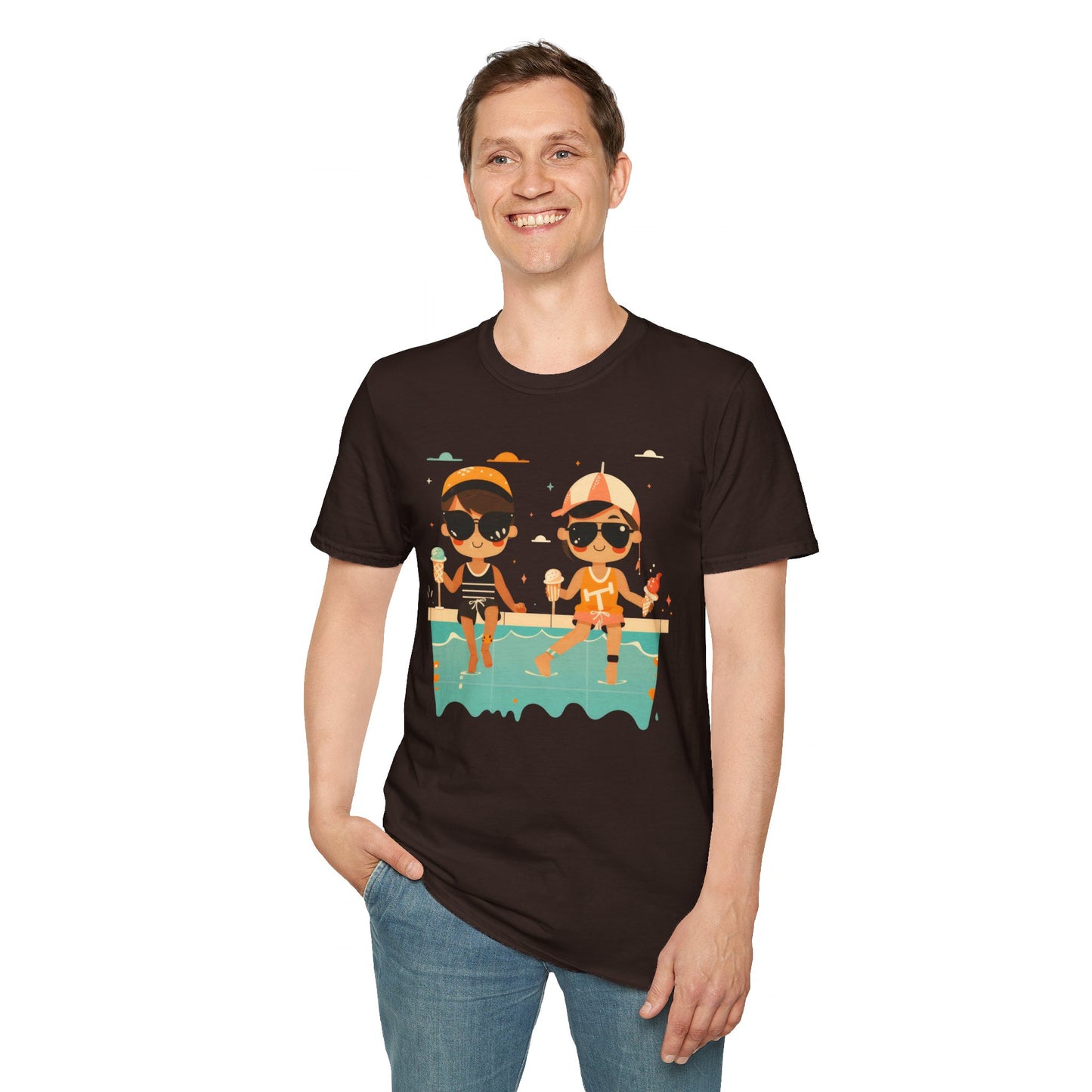 Poolside Ice Cream - Unisex Softstyle T-Shirt