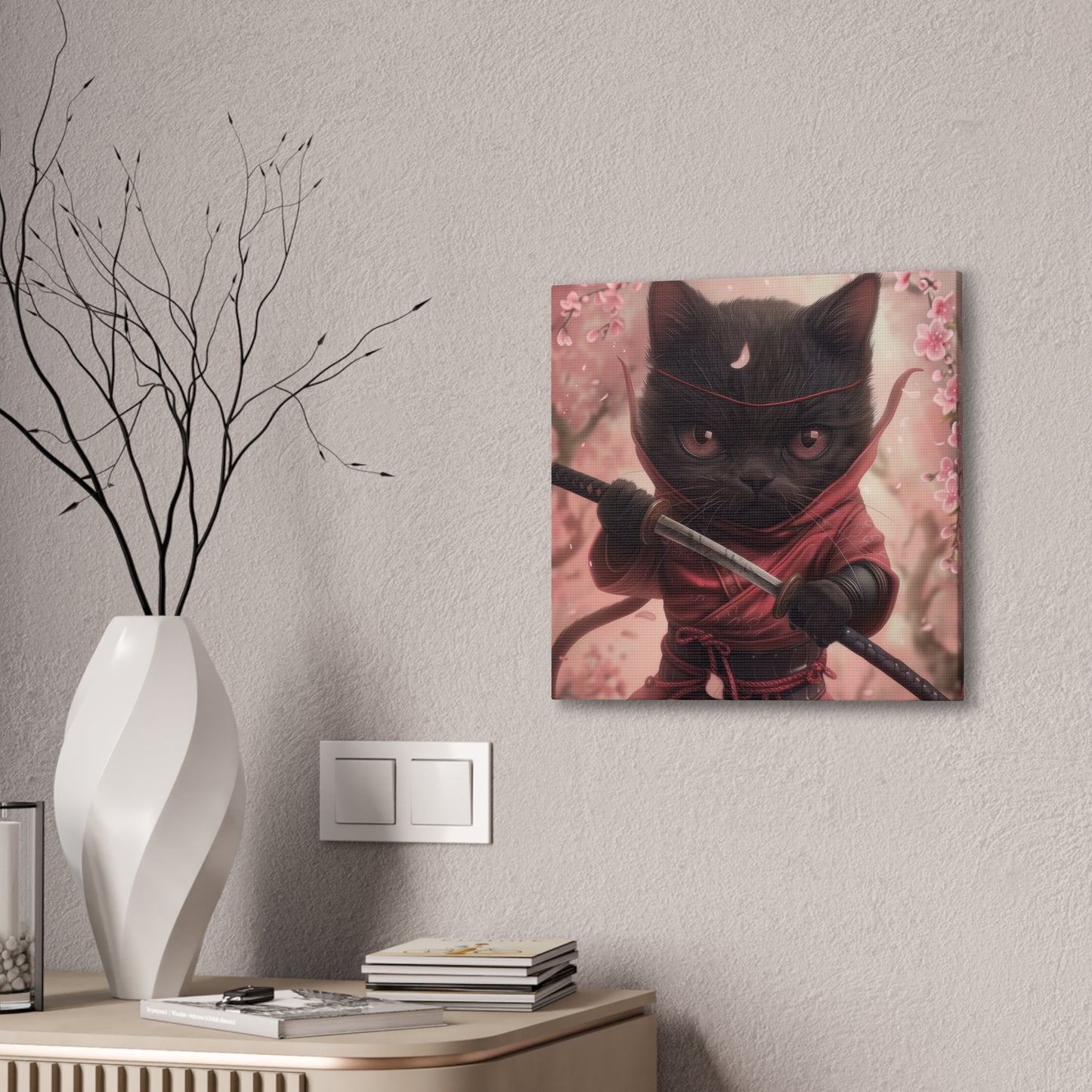 Ninja Kitty - Canvas Stretched, 0.75"