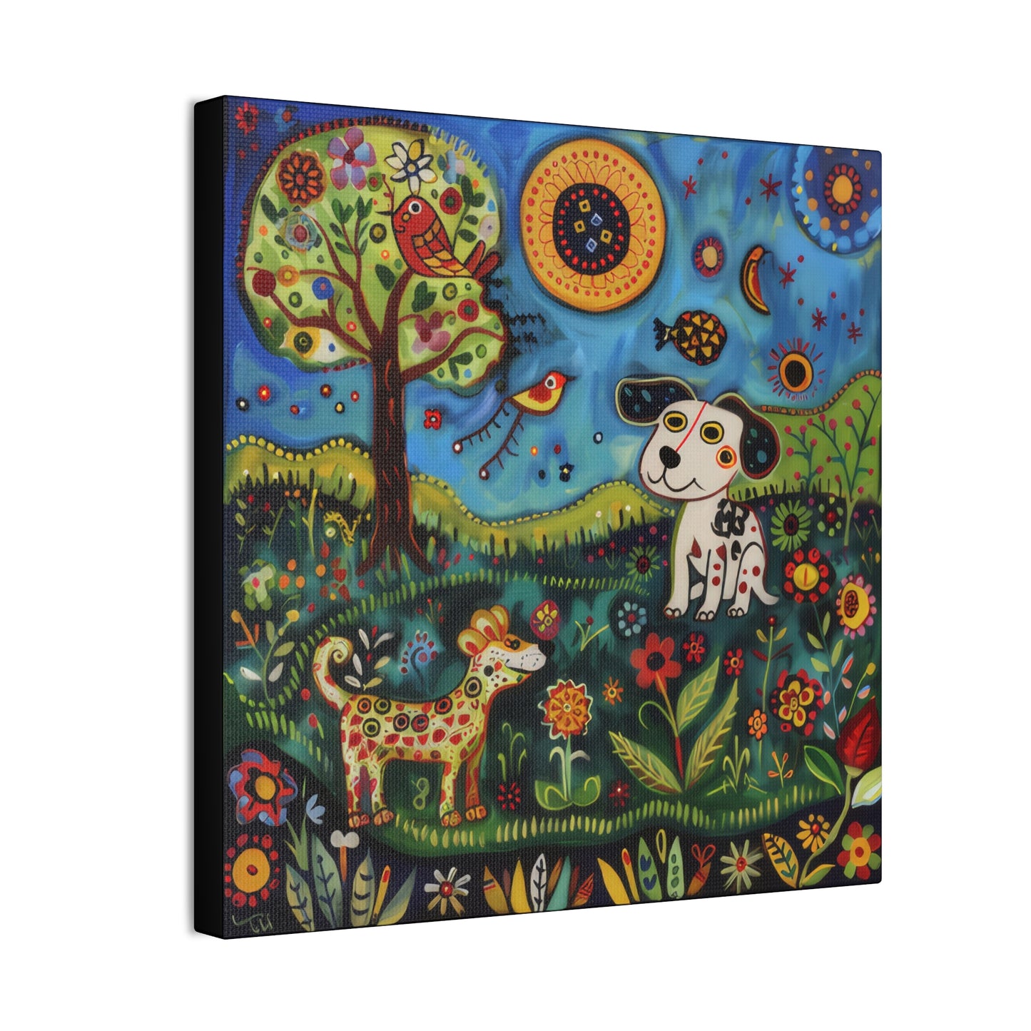 Spring Dogs - Canvas Stretched, 0.75"